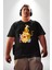 Winnie The Pooh Piglet Tiger Siyah Büyük Beden Erkek Kadın Unisex Basic Ön Baskılı Tişört 5