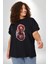 Zombi Kırmızı The Walking Dead Siyah Büyük Beden Erkek Kadın Unisex Basic Ön Baskılı Tişört 2