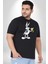 Bugs Bunny Siyah Büyük Beden Erkek Kadın Unisex Basic Ön Baskılı Tişört 2