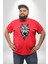 Beyaz Kurt Kırmızı Büyük Beden Erkek Kadın Unisex Basic Ön Baskılı Tişört 1