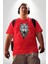 Beyaz Kurt Kırmızı Büyük Beden Erkek Kadın Unisex Basic Ön Baskılı Tişört 2