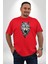 Beyaz Kurt Kırmızı Büyük Beden Erkek Kadın Unisex Basic Ön Baskılı Tişört 3