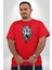 Beyaz Kurt Kırmızı Büyük Beden Erkek Kadın Unisex Basic Ön Baskılı Tişört 4