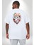 Porselen Çiçek Kalp Büyük Beden Beyaz Tişört Kadın Erkek Ünisex Sırt Baskılı 1