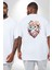 Porselen Çiçek Kalp Büyük Beden Beyaz Tişört Kadın Erkek Ünisex Sırt Baskılı 2