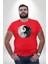 Kırmızı Beyaz Ying Yang Kırmızı Büyük Beden Erkek Kadın Unisex Basic Ön Baskılı Tişört 4