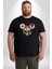 Starwars Miki Karakterleri Siyah Büyük Beden Erkek Kadın Unisex Basic Ön Baskılı Tişört 3