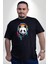 Kulaklık Ayı Panda Siyah Büyük Beden Erkek Kadın Unisex Basic Ön Baskılı Tişört 4