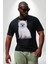 Beyaz Yavru Kedi Siyah Büyük Beden Erkek Kadın Unisex Basic Ön Baskılı Tişört 4