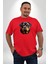 Rottweiler Kafası Kırmızı Büyük Beden Erkek Kadın Unisex Basic Ön Baskılı Tişört 1