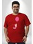 Piklet Balon Kırmızı Büyük Beden Erkek Kadın Unisex Basic Ön Baskılı Tişört 3