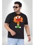 Darwin Watterson Siyah Büyük Beden Erkek Kadın Unisex Basic Ön Baskılı Tişört 2