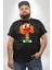 Darwin Watterson Siyah Büyük Beden Erkek Kadın Unisex Basic Ön Baskılı Tişört 3