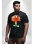 Darwin Watterson Siyah Büyük Beden Erkek Kadın Unisex Basic Ön Baskılı Tişört 5