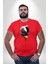 Yapay Zeka Kartal Kuş Tasarımı Kırmızı Büyük Beden Erkek Kadın Unisex Basic Ön Baskılı Tişört 1