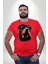 Sulu Boya Rottweiler Kırmızı Büyük Beden Erkek Kadın Unisex Basic Ön Baskılı Tişört 3