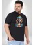Hippie Cesur Stil Dövmeli Kız Siyah Büyük Beden Erkek Kadın Unisex Basic Ön Baskılı Tişört 2