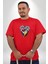 Kalp Damar Renkli Boyalı Kırmızı Büyük Beden Erkek Kadın Unisex Basic Ön Baskılı Tişört 1