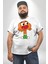 Darwin Watterson Beyaz Büyük Beden Kadın Erkek Ünisex Basic Ön Baskılı Tişört 5