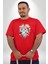 Porselen Çiçek Kalp Kırmızı Büyük Beden Erkek Kadın Unisex Basic Ön Baskılı Tişört 3