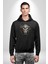 Bizon Inek Kafatası Kurumuş Kadın Erkek Siyah Kapüşonlu Sweatshirt Hoodie 1