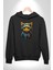Bandana Kedi Kulaklık Çeket Kadın Erkek Siyah Kapüşonlu Sweatshirt Hoodie 4