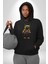 Spor Eşofman Takımı Sarı Kedi Insan Kadın Erkek Siyah Kapüşonlu Sweatshirt Hoodie 4