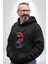 Kırmızı Japon Balığı Kadın Erkek Siyah Kapüşonlu Sweatshirt Hoodie 3