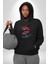Kırmızı Japon Balığı Kadın Erkek Siyah Kapüşonlu Sweatshirt Hoodie 4