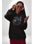 Kulaklık Kedi Müzik Tekir Kadın Erkek Siyah Kapüşonlu Sweatshirt Hoodie 1