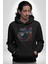 Kulaklık Kedi Müzik Tekir Kadın Erkek Siyah Kapüşonlu Sweatshirt Hoodie 3