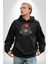 Kırmızı Şapkalı Gözlüklü Maymun Kadın Erkek Siyah Kapüşonlu Sweatshirt Hoodie 1