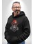 Kırmızı Şapkalı Gözlüklü Maymun Kadın Erkek Siyah Kapüşonlu Sweatshirt Hoodie 3