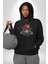Kırmızı Şapkalı Gözlüklü Maymun Kadın Erkek Siyah Kapüşonlu Sweatshirt Hoodie 4