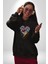 Kalp Damar Renkli Boyalı Kadın Erkek Siyah Kapüşonlu Sweatshirt Hoodie 1