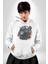 Kulaklık Kedi Müzik Tekir Kadın Erkek Beyaz Kapüşonlu Sweatshirt Hoodie 1