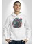 Kulaklık Kedi Müzik Tekir Kadın Erkek Beyaz Kapüşonlu Sweatshirt Hoodie 3
