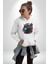 Kulaklık Kedi Müzik Tekir Kadın Erkek Beyaz Kapüşonlu Sweatshirt Hoodie 5