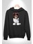 Biewer Yorshire Terrier Kadın Erkek Siyah Kapüşonlu Sweatshirt Hoodie 3