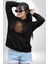 Renkli Kurukafa Hippi Kadın Erkek Siyah Kapüşonlu Sweatshirt Hoodie 1