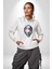 Maske Takan Kahraman Kafası Kadın Erkek Beyaz Kapüşonlu Sweatshirt Hoodie 3