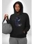 Cadılar Siyah Güller Kadın Erkek Siyah Kapüşonlu Sweatshirt Hoodie 3