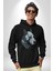 Robot Cyborg Köpek Doberman Kadın Erkek Siyah Kapüşonlu Sweatshirt Hoodie 1