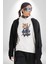 Asyalı Kedi Samuray Savaşcı Kadın Erkek Beyaz Kapüşonlu Sweatshirt Hoodie 1