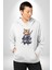 Asyalı Kedi Samuray Savaşcı Kadın Erkek Beyaz Kapüşonlu Sweatshirt Hoodie 3