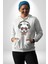 Kulaklıklı Hipster Portre Panda Kadın Erkek Beyaz Kapüşonlu Sweatshirt Hoodie 3