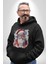 Mutlu Noel Baba Yeni Yıl Tasarımı Kadın Erkek Siyah Kapüşonlu Sweatshirt Hoodie 3