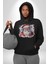 Mutlu Noel Baba Yeni Yıl Tasarımı Kadın Erkek Siyah Kapüşonlu Sweatshirt Hoodie 4