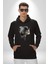 Kaket Polis Kedi Kadın Erkek Siyah Kapüşonlu Sweatshirt Hoodie 3