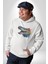 Timsah Renkli Kafası Kadın Erkek Beyaz Kapüşonlu Sweatshirt Hoodie 1